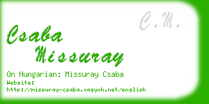 csaba missuray business card